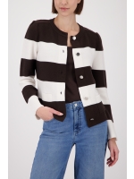 Monari Strickjacke 565 Dark chocolate ringel
