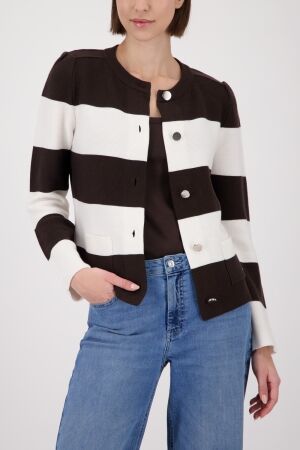 Monari Strickjacke 565 Dark chocolate ringel
