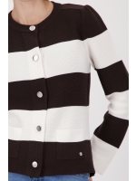Monari Strickjacke 565 Dark chocolate ringel