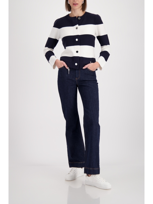 Monari Strickjacke 756 Marine ringel