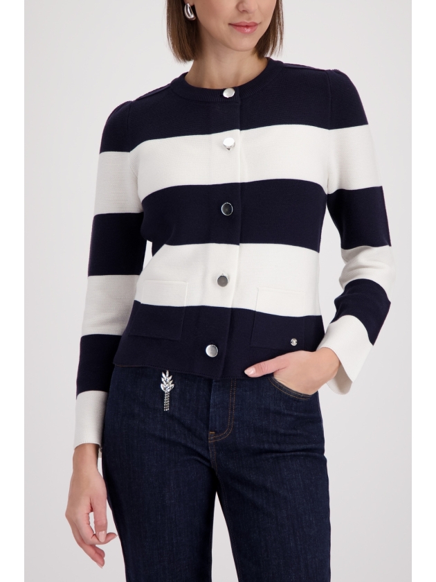 Monari Strickjacke 756 Marine ringel