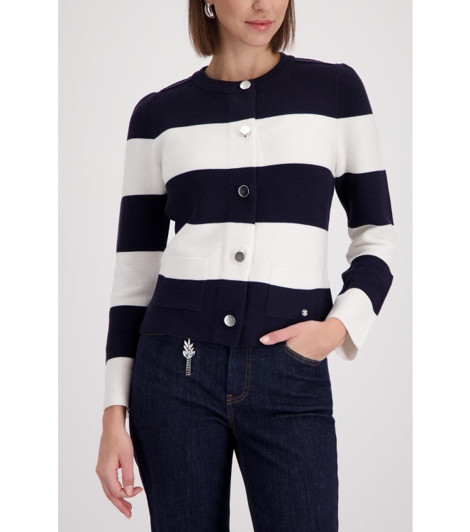 Monari Strickjacke 756 Marine ringel