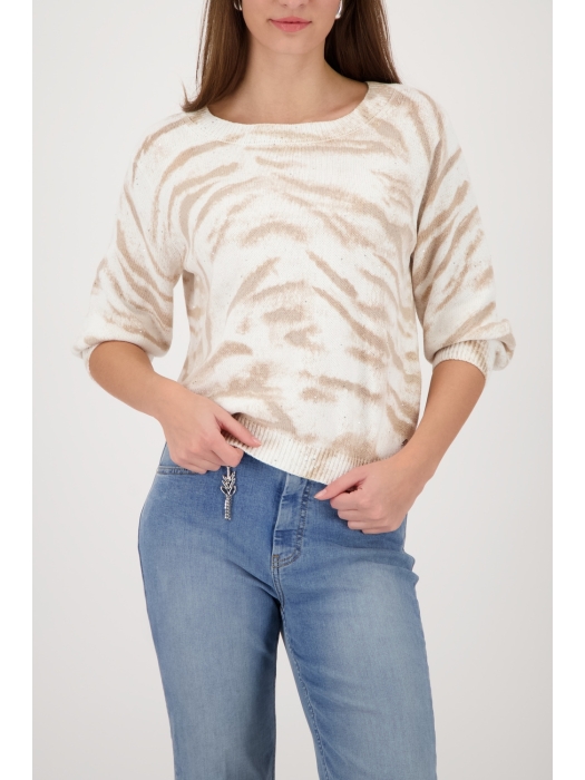 Monari Pullover 126 Champagne beige gemustert