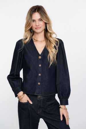 Geisha Blouse denim 880 Dark blue denim