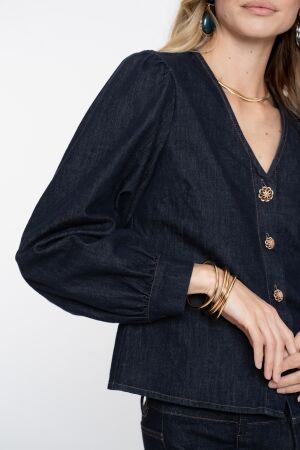 Geisha Blouse denim 880 Dark blue denim