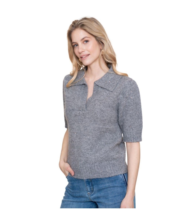 Geisha Pullover V-neck lurex & secq 925 Grey