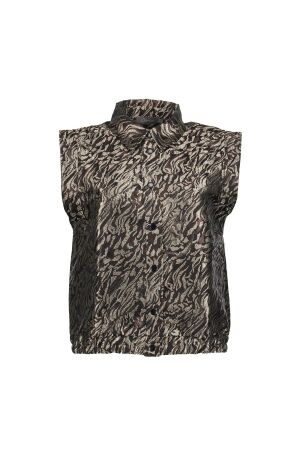 Geisha Gilet animal print 999 Black