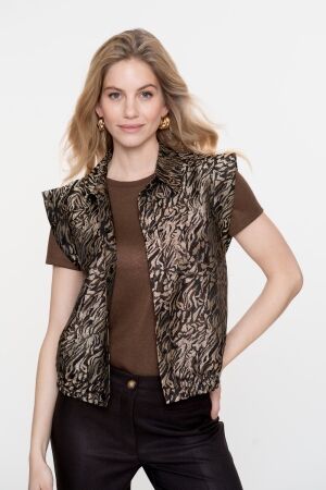 Geisha Gilet animal print 999 Black