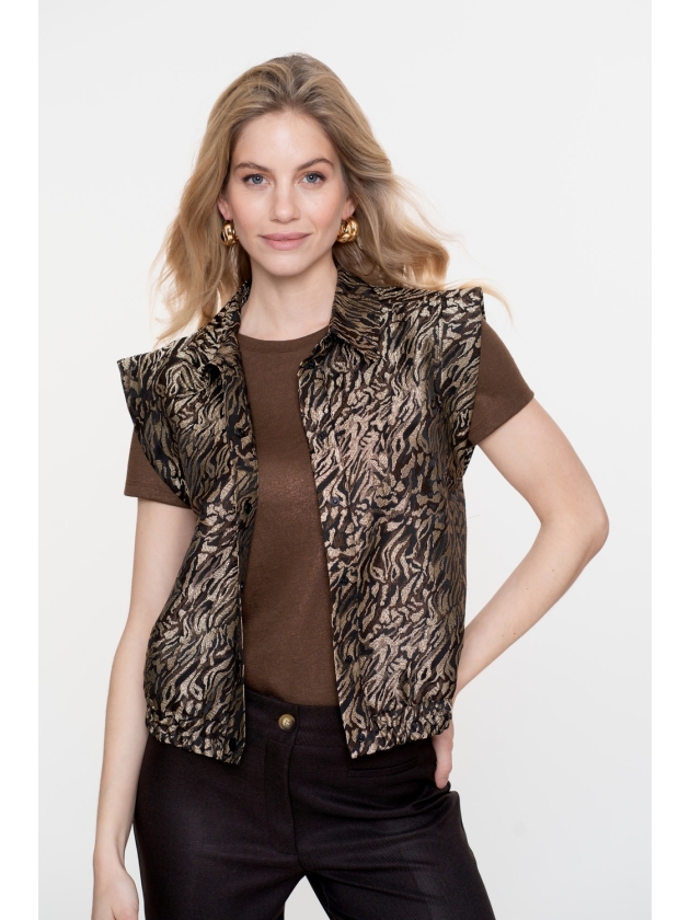 Geisha Gilet animal print 999 Black