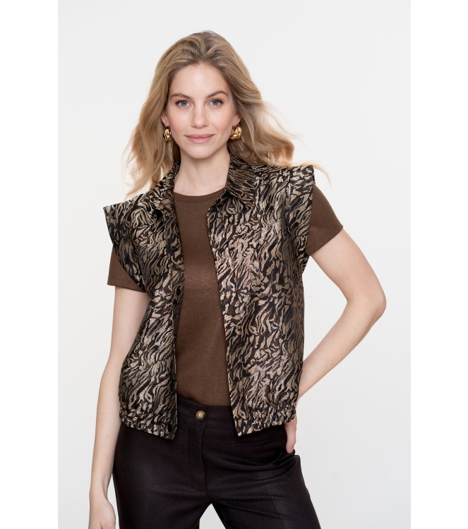 Geisha Gilet animal print 999 Black