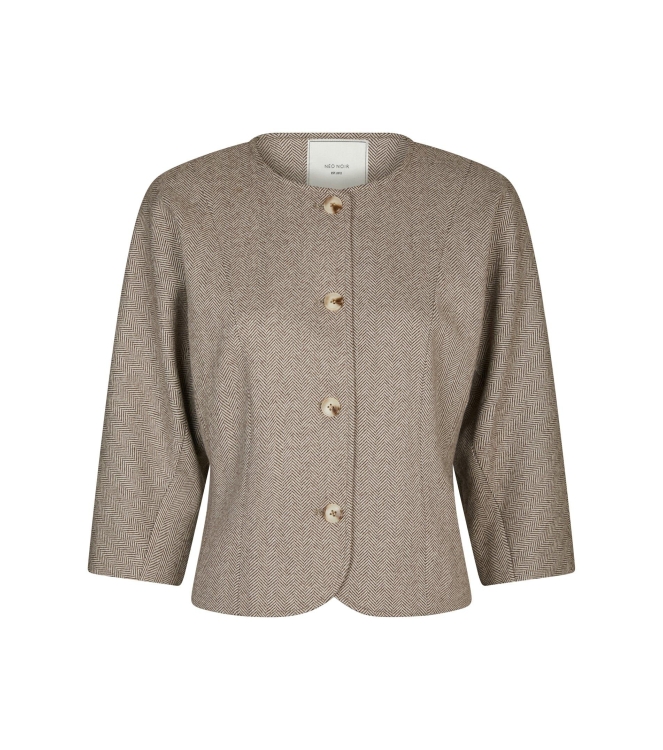 Neo Noir Mesto light herringbone jacket new colors 167015 White/brown
