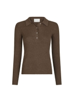 Neo Noir Panama knit blouse 205 Brown melange