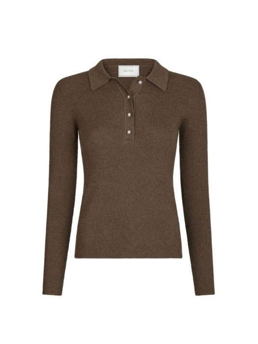 Neo Noir Panama knit blouse 205 Brown melange