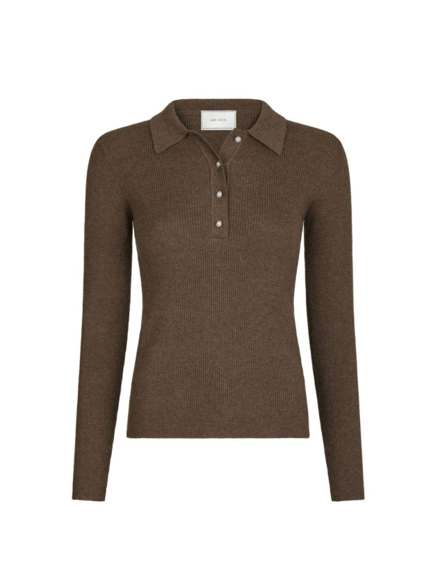 Neo Noir Panama knit blouse 205 Brown melange