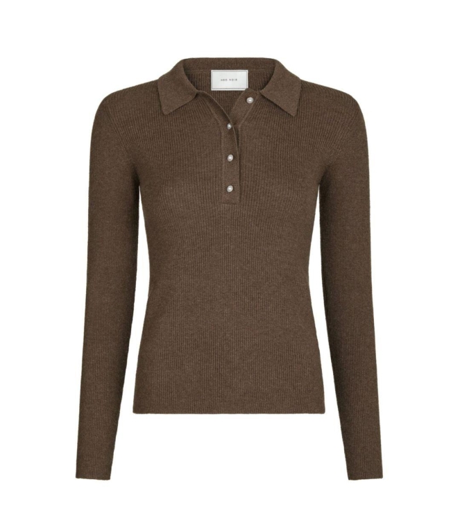 Neo Noir Panama knit blouse 205 Brown melange