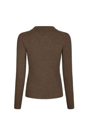 Neo Noir Panama knit blouse 205 Brown melange