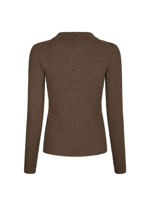 Neo Noir Panama knit blouse 205 Brown melange