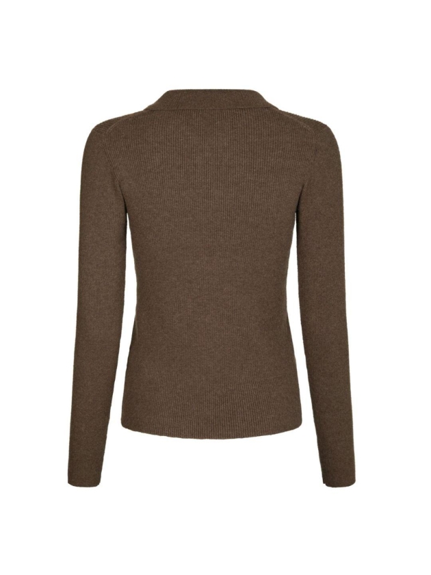 Neo Noir Panama knit blouse 205 Brown melange