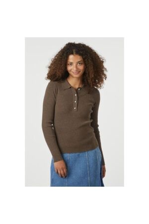 Neo Noir Panama knit blouse 205 Brown melange