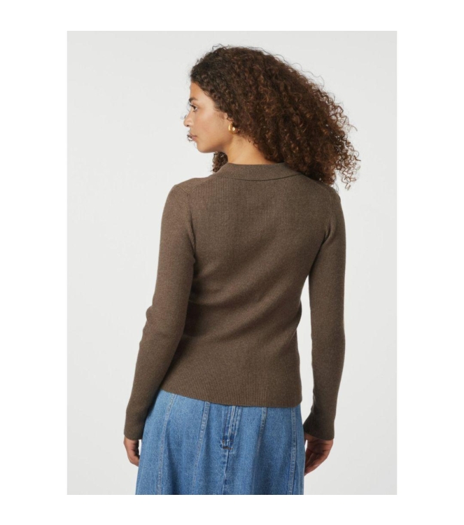 Neo Noir Panama knit blouse 205 Brown melange