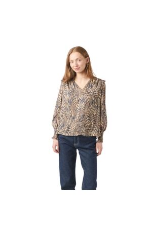 Neo Noir Davina pattern blouse 543 Camel