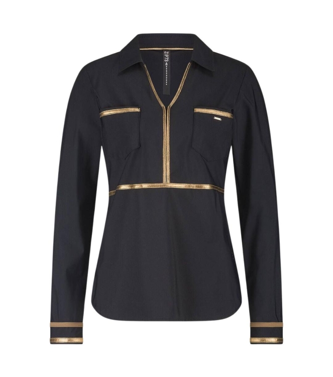 ZIP73 Top Leather tape 014 Black/toffee