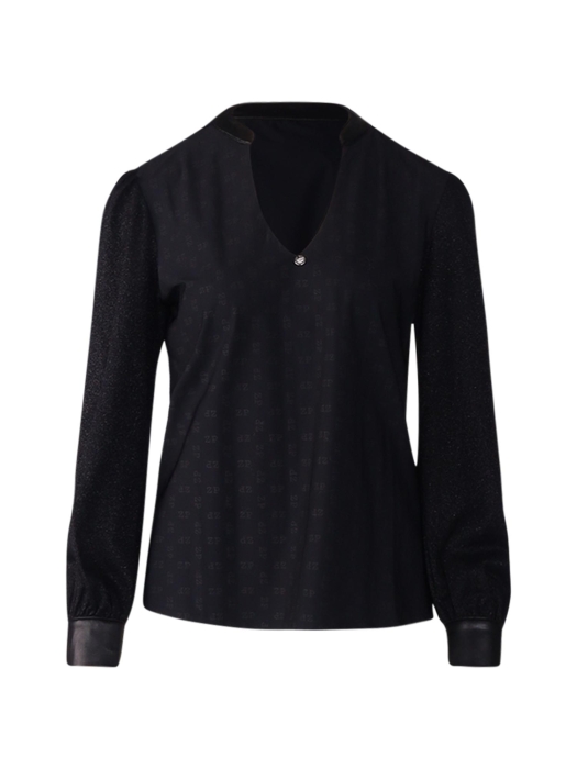 ZIP73 Top tailored collar 008 Black/logo