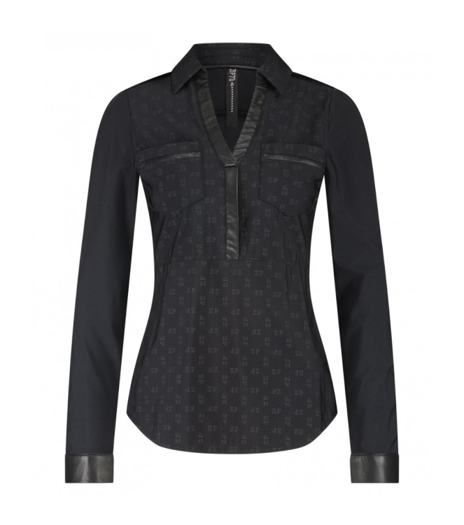 ZIP73 Top V-collar 008 Black/logo