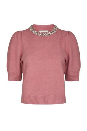 Neo Noir Maia stone knit blouse 165 Rose