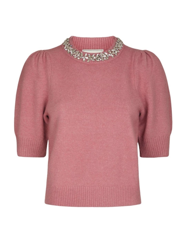 Neo Noir Maia stone knit blouse 165 Rose
