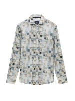State of Art Shirt LS Print Struc 5114 Lichtblauw