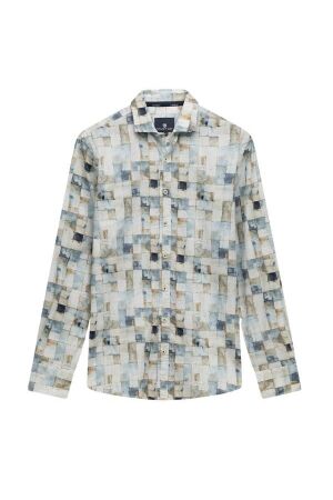 State of Art Shirt LS Print Struc 5114 Lichtblauw