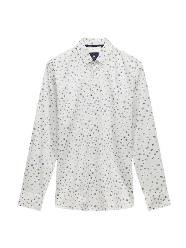 State of Art Shirt LS Print Satin 5111 Lichtblauw