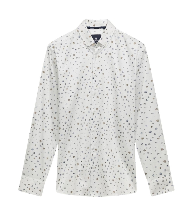 State of Art Shirt LS Print Satin 5111 Lichtblauw