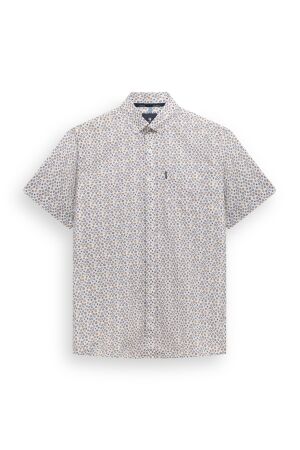 State of Art Shirt SS Print Popli 5314 Middenblauw