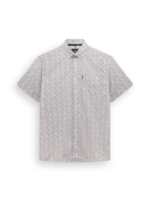 State of Art Shirt SS Print Popli 5314 Middenblauw