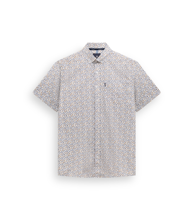 State of Art Shirt SS Print Popli 5314 Middenblauw
