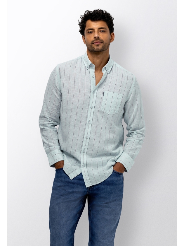 State of Art Shirt LS Striped Y/D 5158 Lichtblauw