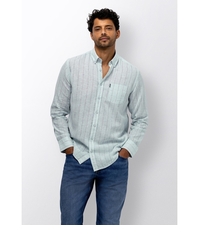 State of Art Shirt LS Striped Y/D 5158 Lichtblauw