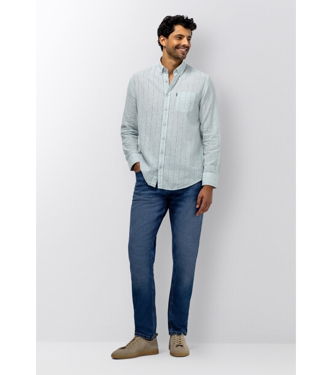 State of Art Shirt LS Striped Y/D 5158 Lichtblauw