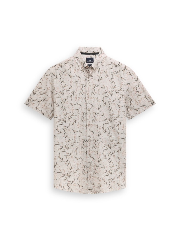 State of Art Shirt SS Print Struc 1642 Beige