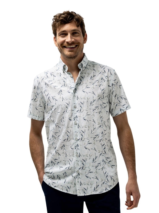 State of Art Shirt SS Print Struc 5131 Lichtblauw