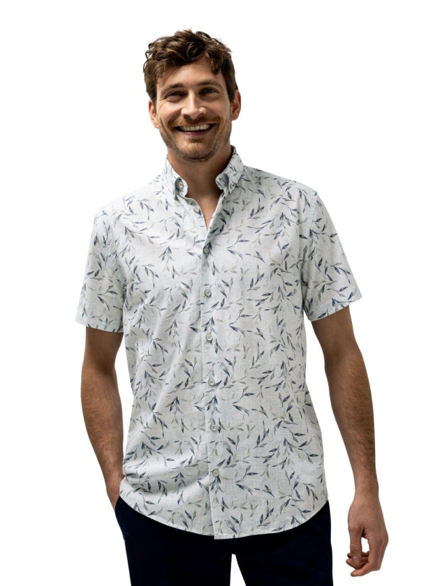 State of Art Shirt SS Print Struc 5131 Lichtblauw