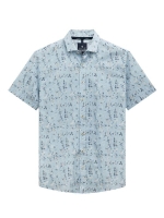 State of Art Shirt SS Print Struc 5158 Lichtblauw