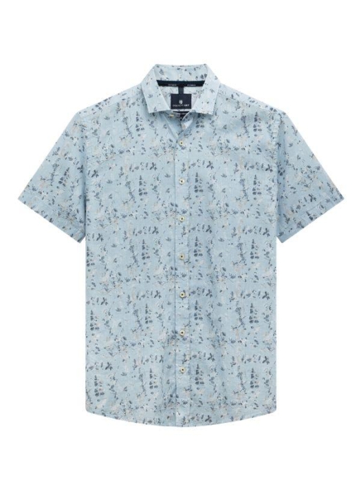 State of Art Shirt SS Print Struc 5158 Lichtblauw