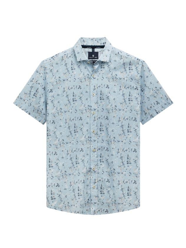 State of Art Shirt SS Print Struc 5158 Lichtblauw