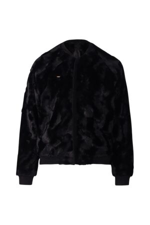 ZIP73 Bomber teddy jacket 001 Black