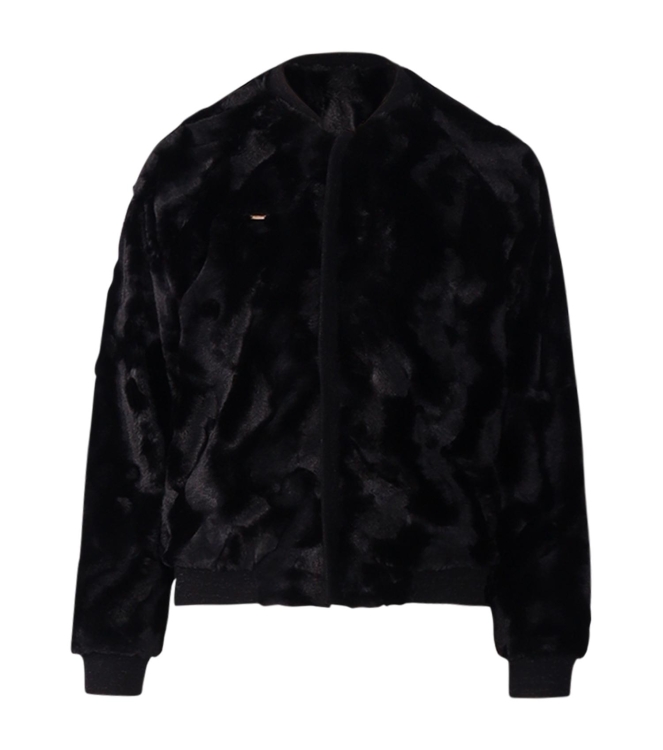 ZIP73 Bomber teddy jacket 001 Black