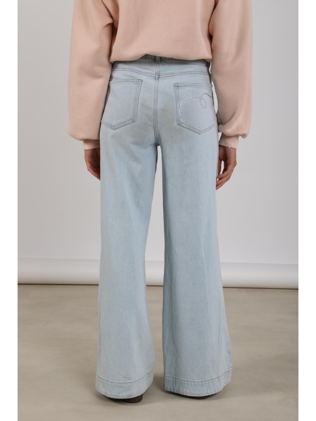 NUKUS Abby Pants Denim Strass 24 bleached denim
