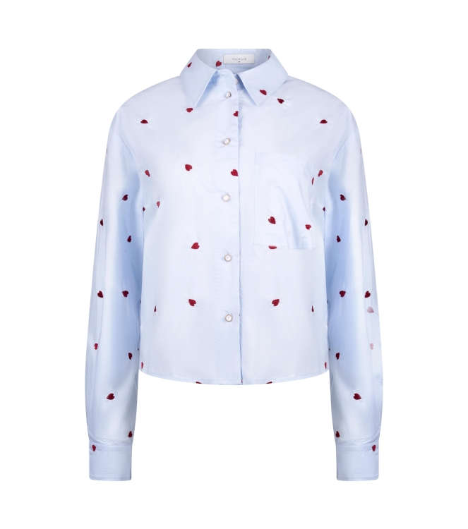 NUKUS Sorrento Blouse Heart 371 sky/kiss